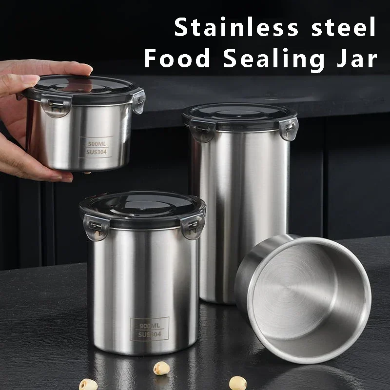 Coffee Tea Leaf And Bean - ステンレス製食品容器,密閉容器,コーヒー豆,スナック収納缶,茶葉オーガナイザー,キッチンアクセサリー