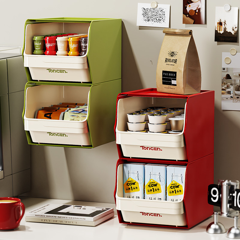 コーヒーカプセルホルダー積み重ねデスクトップ収納ボックス壁掛 - Coffee Tea Leaf And Bean のレビューと価格