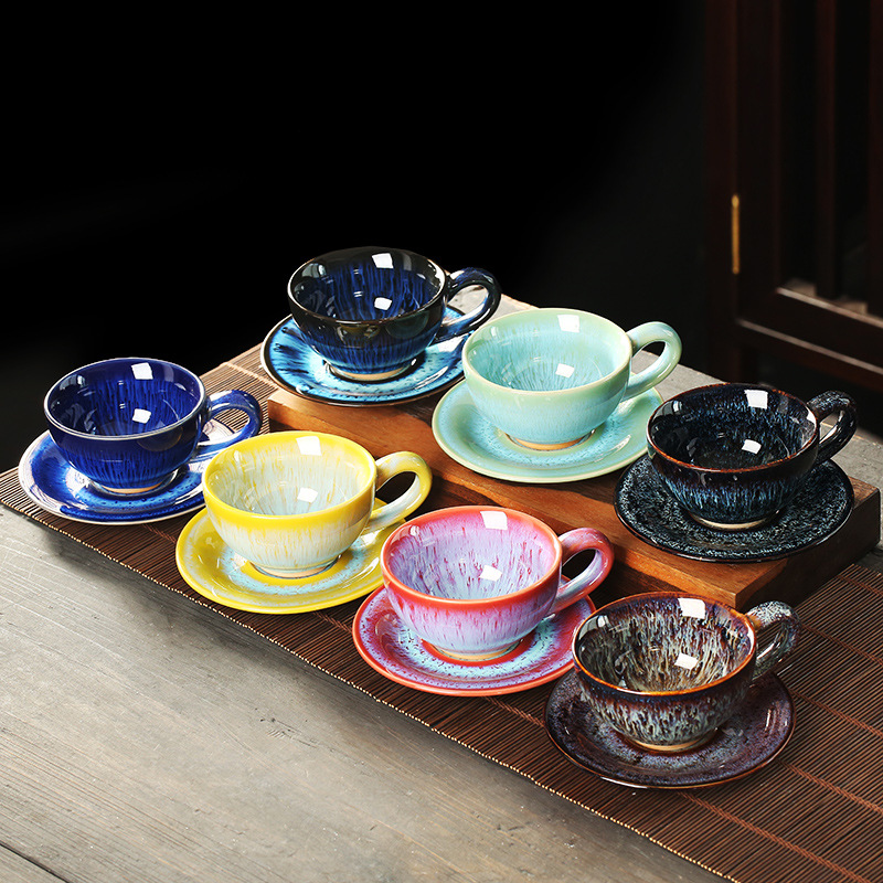 ヨーロッパの高級ワイヤードローイング窯釉セラミックコーヒーカ - Draw Coffee And Tea のレビューと価格