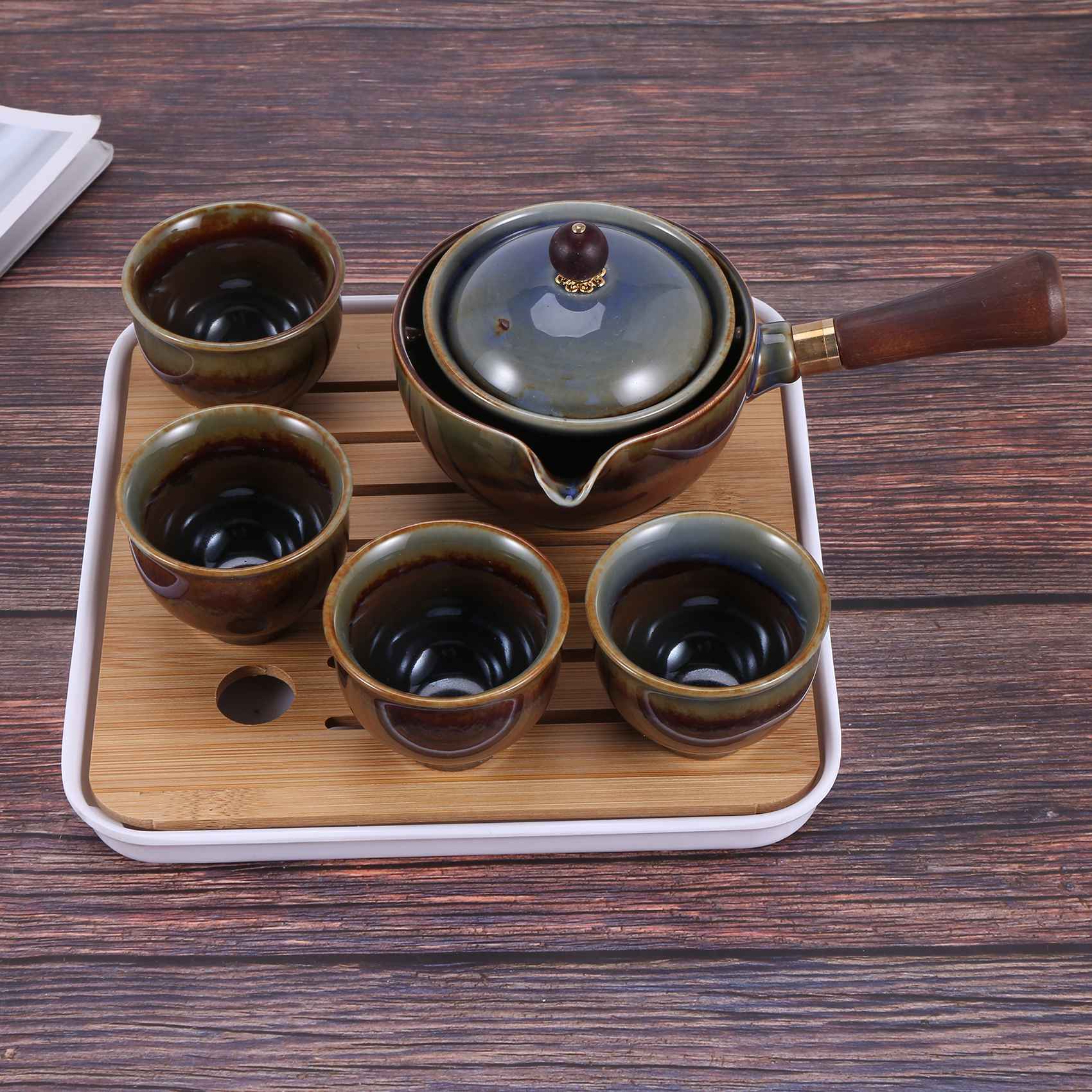 A98E-磁器製中国茶具セット、360度回転式ティーメーカー - Gongfu Tea Set のレビューと価格