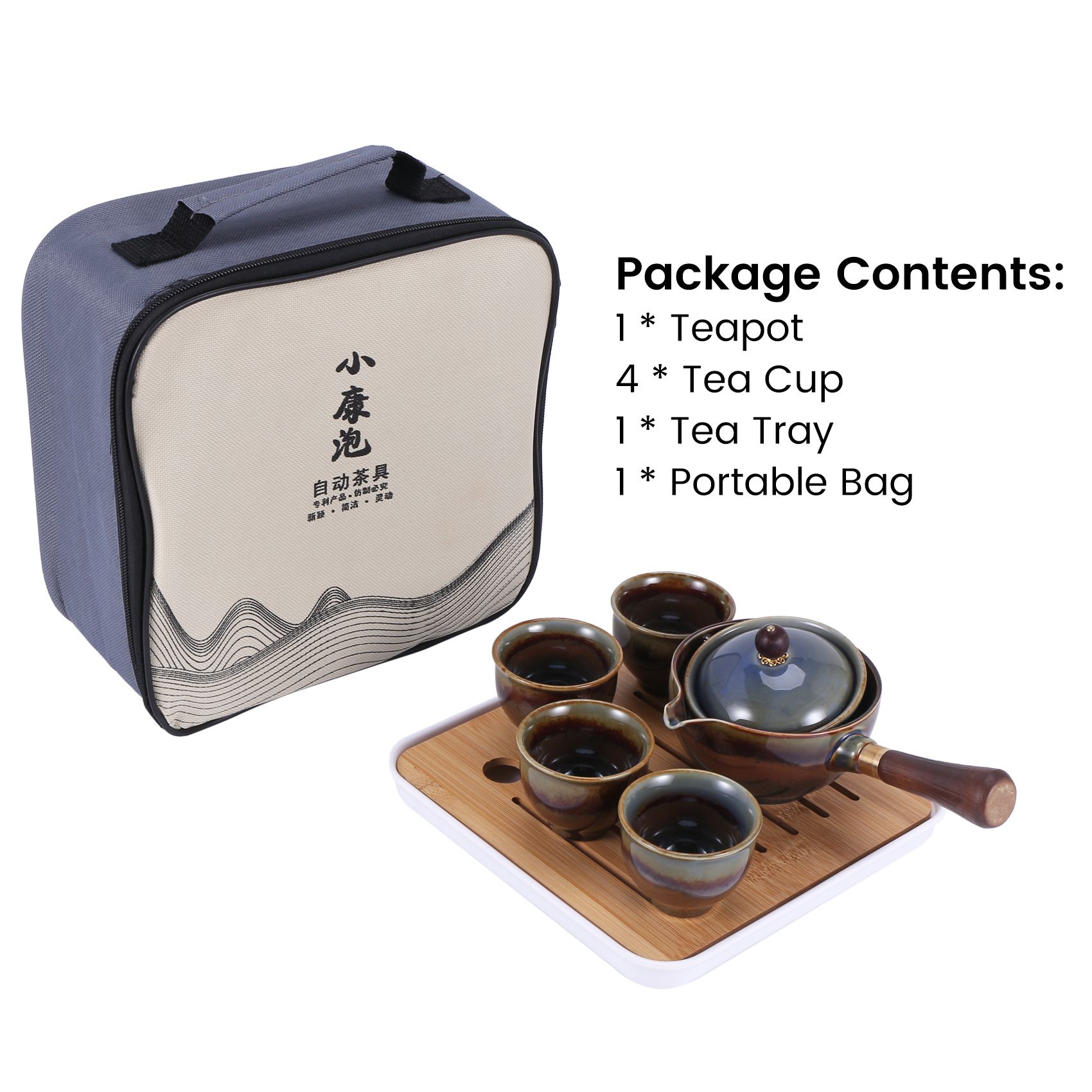 A98E-磁器製中国茶具セット、360度回転式ティーメーカー - Gongfu Tea Set のレビューと価格