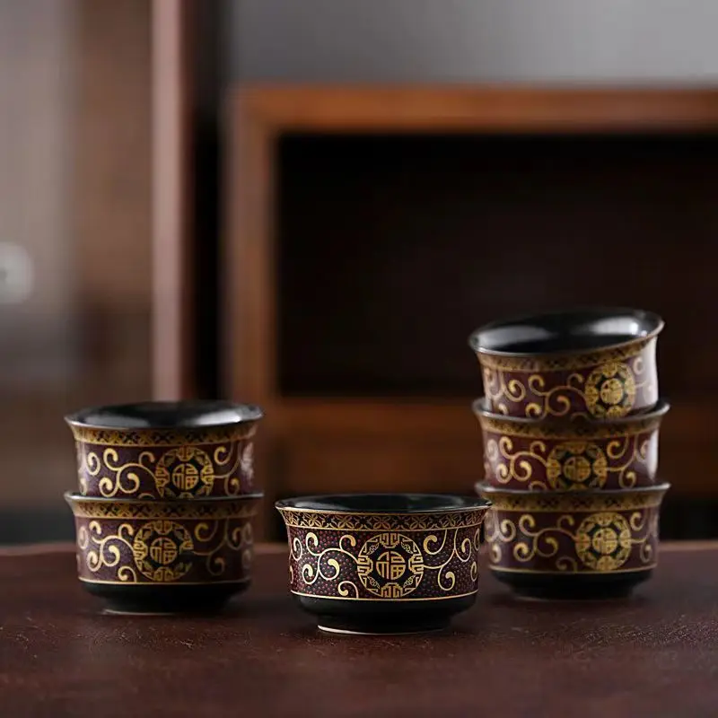 高品質カラー釉カンフーティーカップセット 6 個カンフーティ - Gongfu Tea Set のレビューと価格