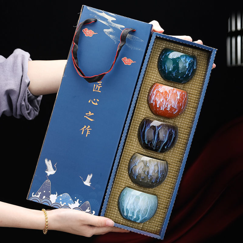 和風茶碗窯変釉工芸茶器セット ‌   セラミックティーカップ - Gongfu Tea Set のレビューと価格