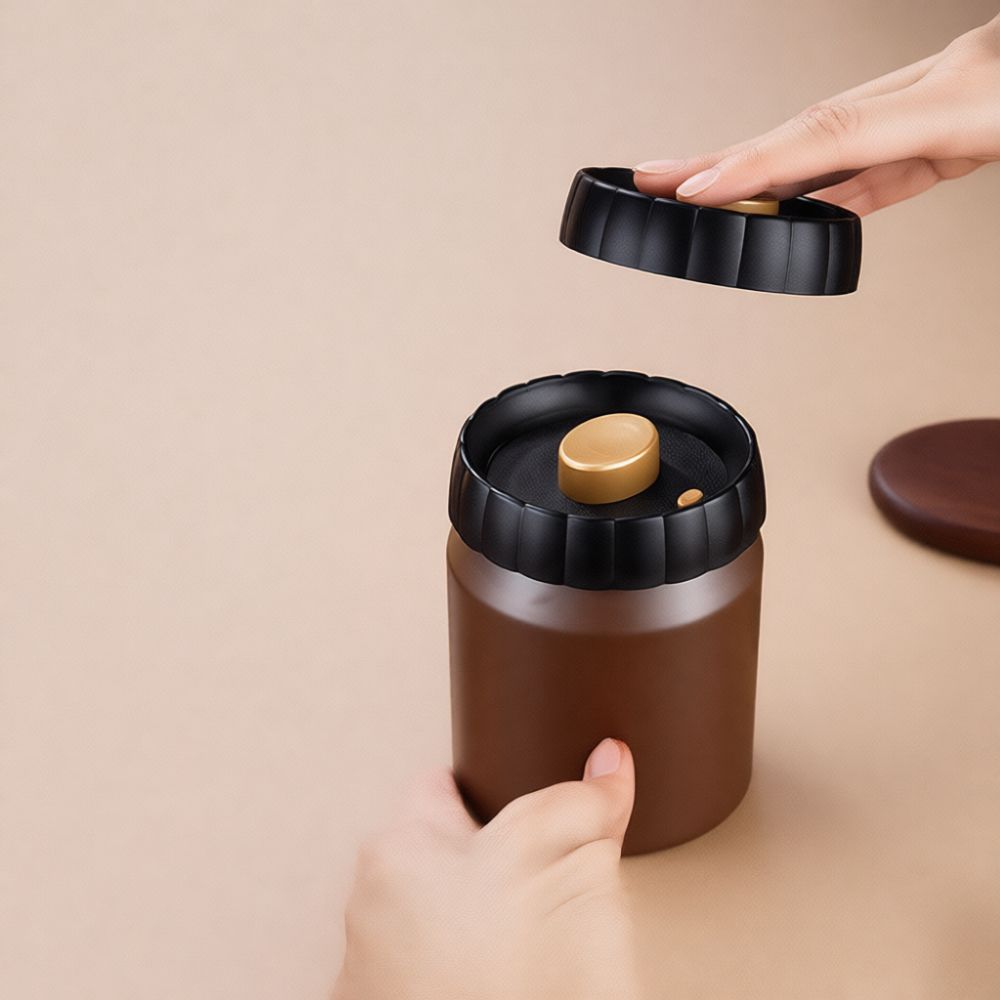 真空密閉式コーヒー豆保存容器、304ステンレス製食品保存容器 - Coffee Tea Leaf And Bean のレビューと価格