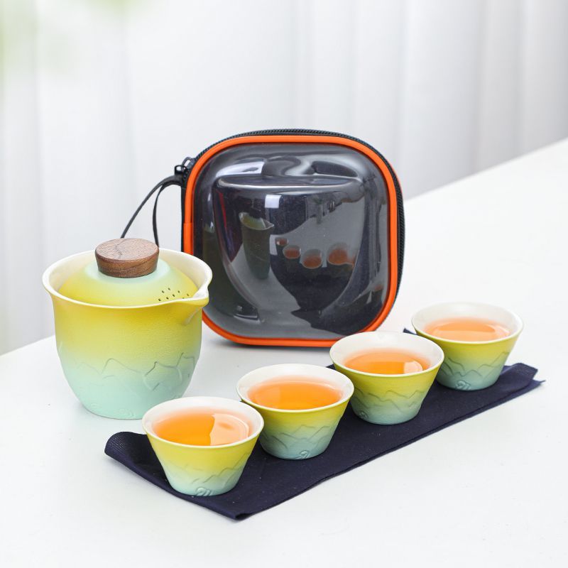 グラデーショントラベルティーセット、ポータブルゴンフーティー - Gongfu Tea Set のレビューと価格