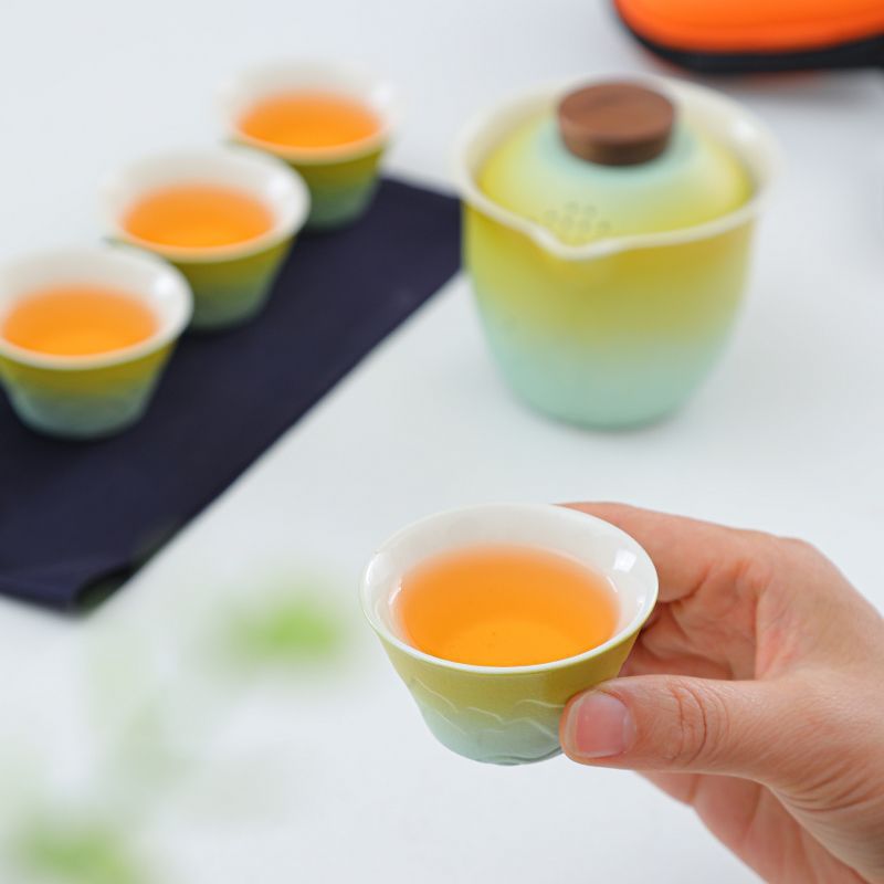 グラデーショントラベルティーセット、ポータブルゴンフーティー - Gongfu Tea Set のレビューと価格