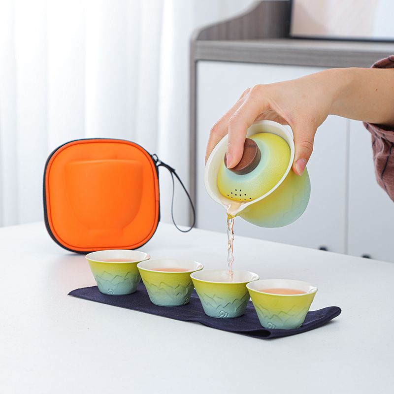 グラデーショントラベルティーセット、ポータブルゴンフーティー - Gongfu Tea Set のレビューと価格