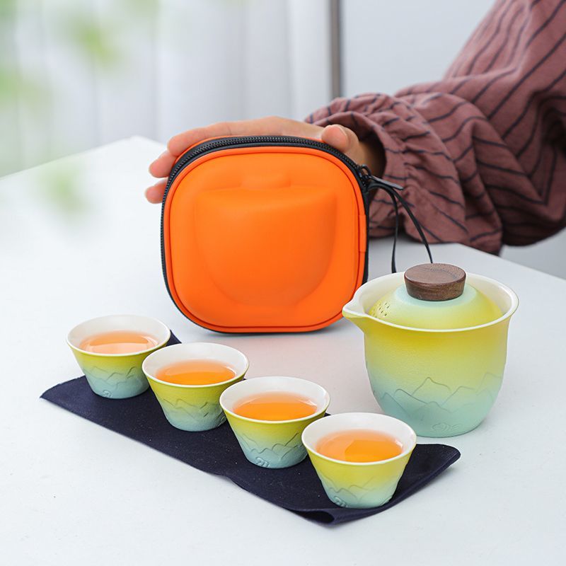 グラデーショントラベルティーセット、ポータブルゴンフーティー - Gongfu Tea Set のレビューと価格
