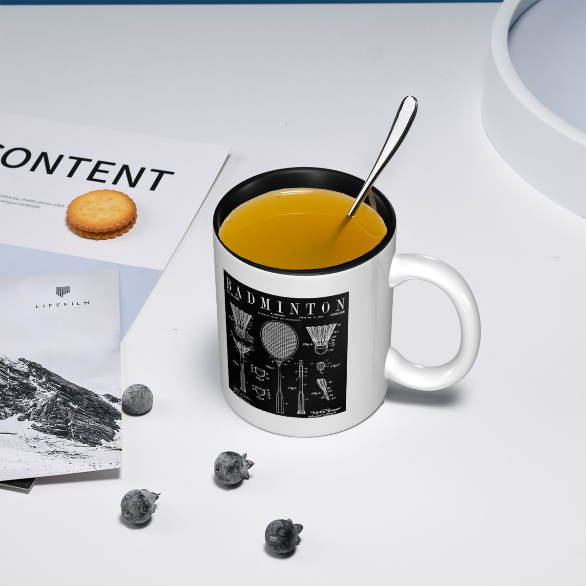 バドミントン古いヴィンテージ特許図面プリントマグ面白いセラミ - Draw Coffee And Tea のレビューと価格