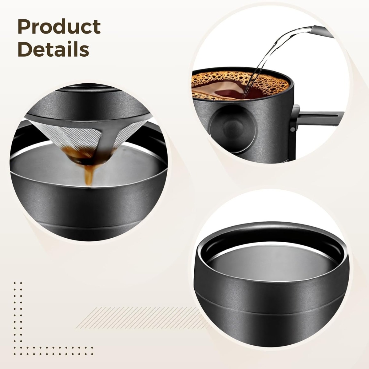 ステンレス鋼コーヒーマグ 350/550 ミリリットル断熱魔 - Coffee Tea Warmer のレビューと価格