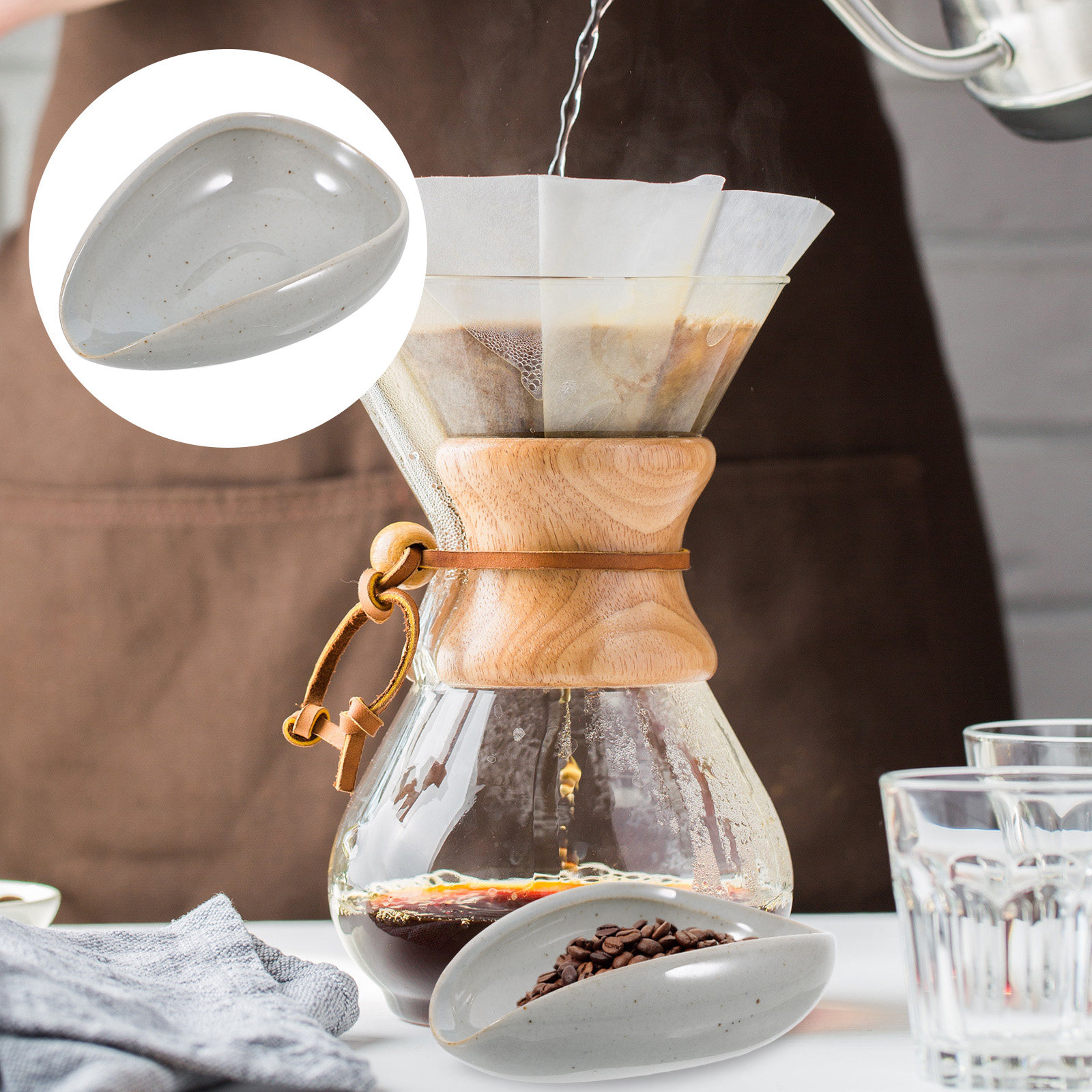 セラミック製コーヒー豆トレイ、計量カップ、豆・茶葉用計量皿、 - Coffee Tea Leaf And Bean のレビューと価格