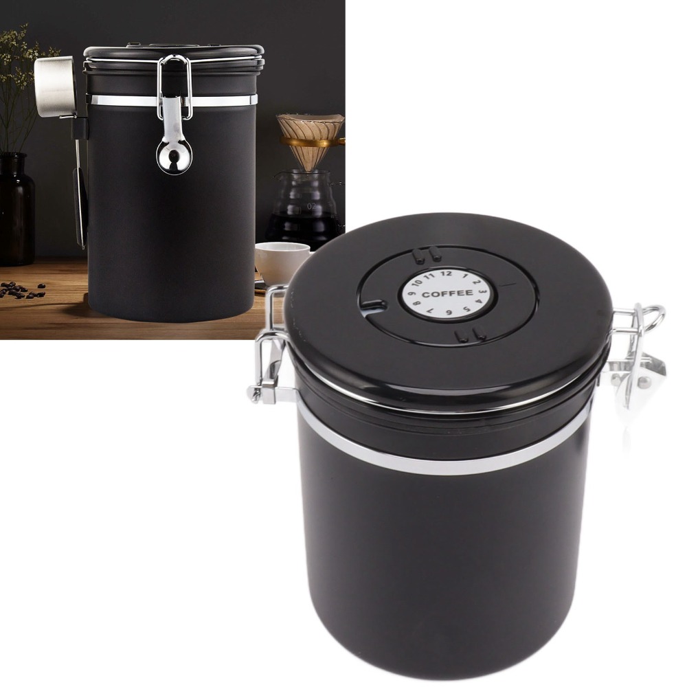 耐久性のある304ステンレス製コーヒー豆保存容器 1.2L  - Coffee Tea Leaf And Bean のレビューと価格