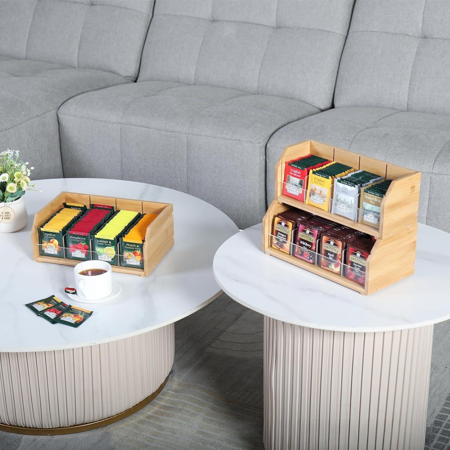 竹製ティーバッグ収納ボックス三層コーヒーバッグディスプレイラ - Coffee Tea Bags のレビューと価格