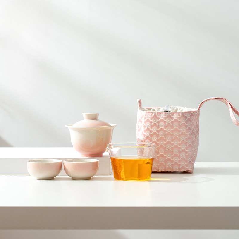 植物灰釉グラデーショントラベルティーセットセラミック功夫セッ - Gongfu Tea Set のレビューと価格