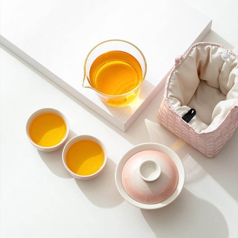 植物灰釉グラデーショントラベルティーセットセラミック功夫セッ - Gongfu Tea Set のレビューと価格