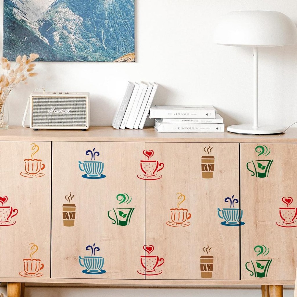 ホットドリンク用ペイントステンシル 11.8x11.8インチ - Draw Coffee And Tea のレビューと価格