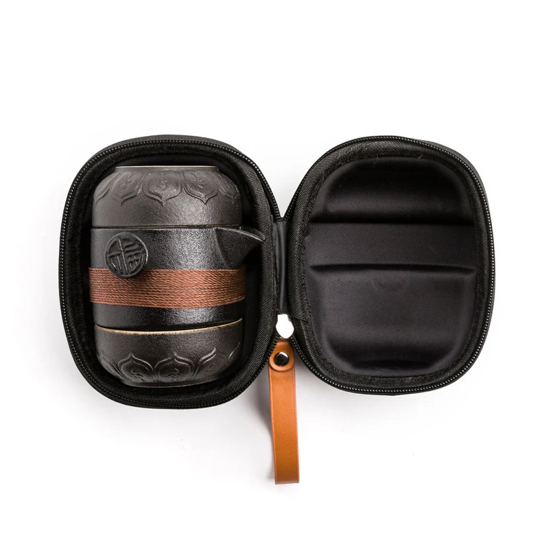 高級黒陶器 1ポット2カップ 茶器セット 携帯用 旅行 家庭 - Coffee Tea Bags のレビューと価格