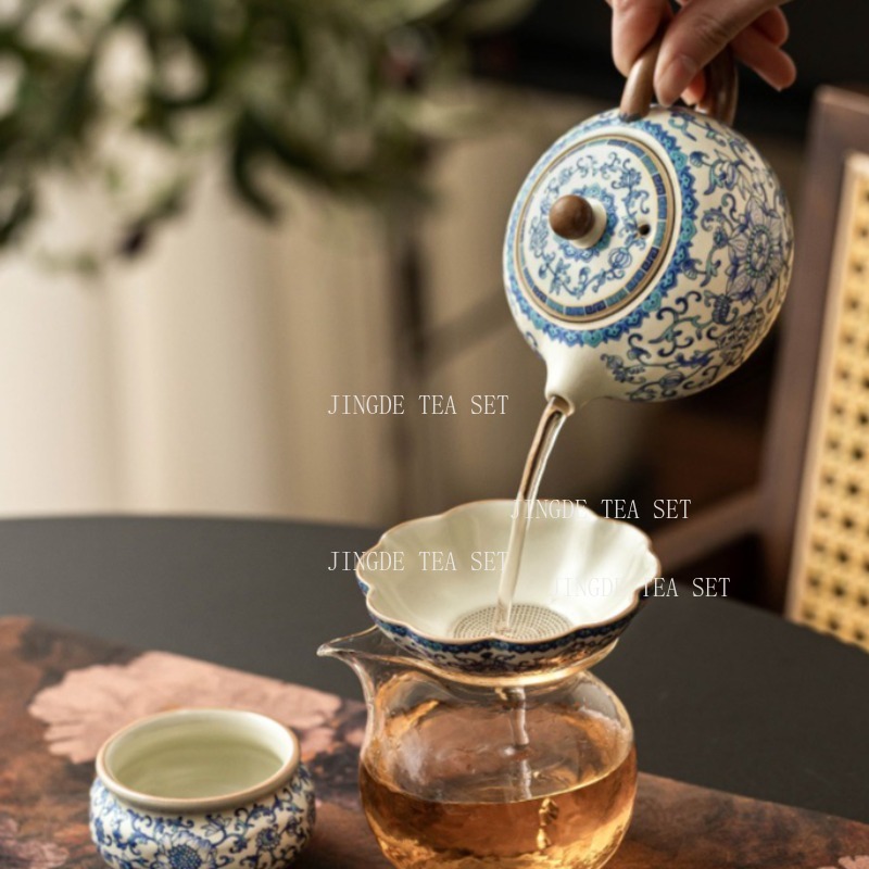 Ru Kiln Gongfu茶器セット、連動式蓮華模様の陶磁 - Gongfu Tea Set のレビューと価格