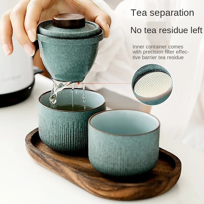 旅行カンフーティーセット屋外車クイックカップ 1 ポット 2 - Coffee Tea Bags のレビューと価格